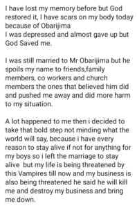 I was beaten like a common criminal- - Nigerian woman accuses her estranged husband of threatening to kill her after she left him due to alleged domestic violence