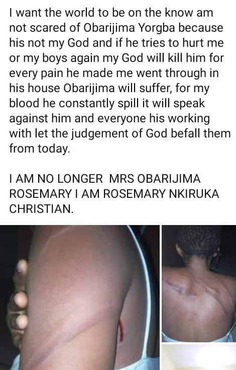 I was beaten like a common criminal- - Nigerian woman accuses her estranged husband of threatening to kill her after she left him due to alleged domestic violence